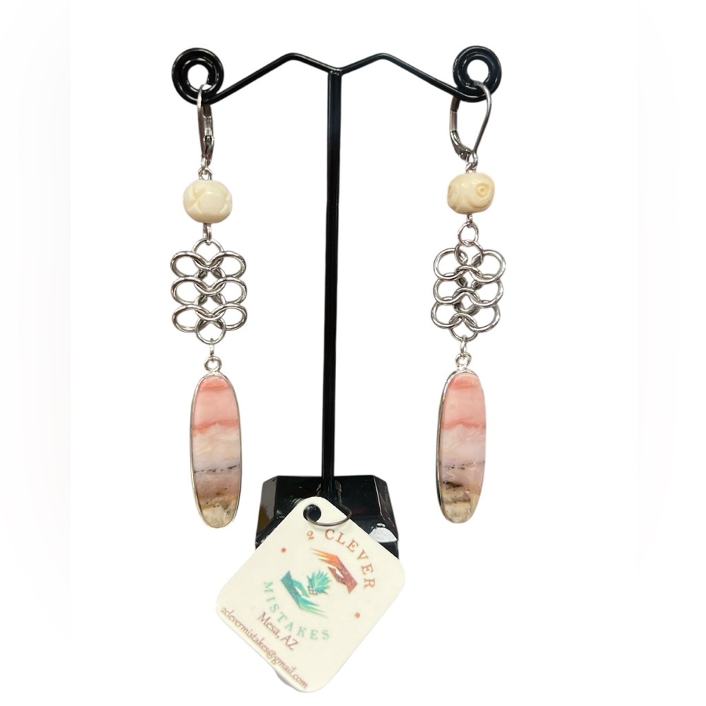Hand crafted Peruvian opal earrings